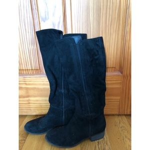A New Day Black Marie Suede Tall Boot 7.5